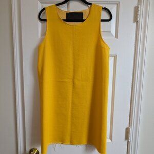 Sleeveless yellow shift dress size small